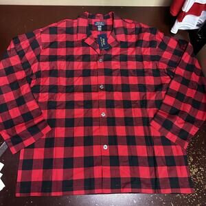 Polo Ralph Lauren, red black plaid pajama shirt, XL